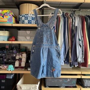 Vintage Rockies butterfly overall shorts/ shortalls, size small